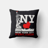 ニューヨークシティの黒い枕 クッション (裏面)