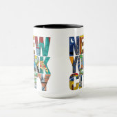 ニューヨークシティの黒15のozの信号器のマグ マグカップ (中央)