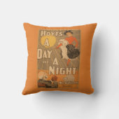 ニューヨークシティのHoytのA日そして夜は遊びます クッション (裏面)