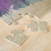 ニューヨークシティのNY |の水彩画都市スカイライン ジグソーパズル (側面)