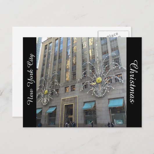 ニューヨークシティはクリスマスの郵便はがきのために飾りました シーズンポストカード (正面/裏面)