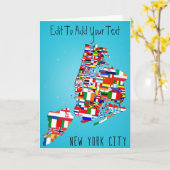 ニューヨークシティは挨拶の誕生日の結婚式の招待状の地図を描きます カード (黄色い花)