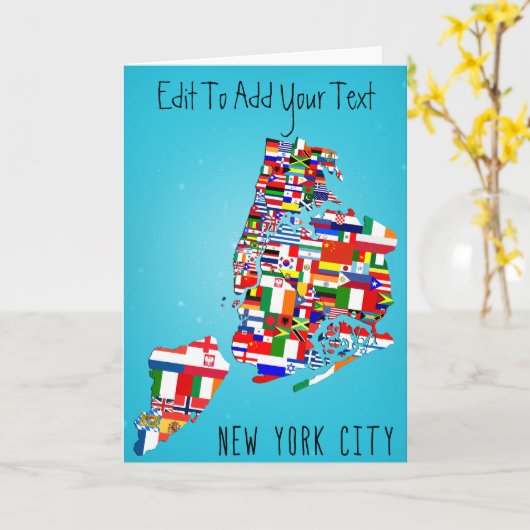 ニューヨークシティは挨拶の誕生日の結婚式の招待状の地図を描きます カード (黄色い花)