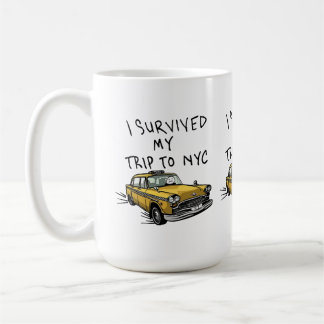 ニューヨークシティへの旅を生き延びた ニューヨークタクシー コーヒーマグカップ