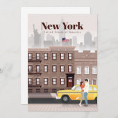 ニューヨークシティへの旅行アート 招待状 (正面/裏面)