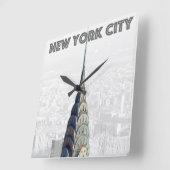 ニューヨークシティを造るクライスラ スクエア壁時計 (傾斜)