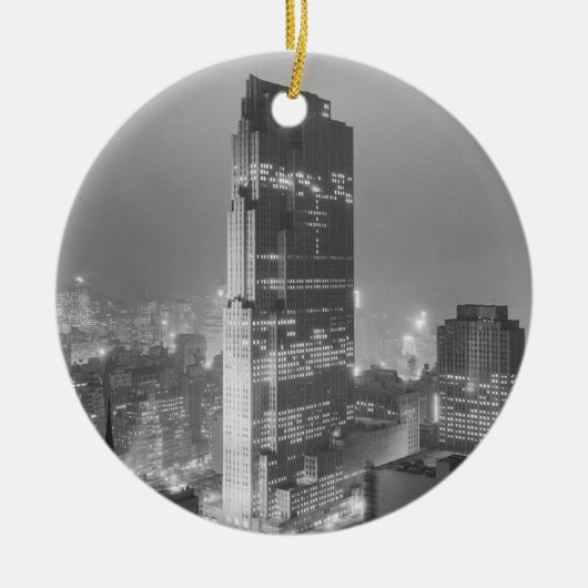 ニューヨークシティを造るロックフェラーの中心およびRCA セラミックオーナメント (正面)