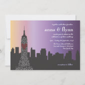 ニューヨークシティアットナイト結婚式招待状 招待状 (正面)