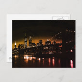 ニューヨークシティアットナイト – ニューヨークシティスカイライン ポストカード (正面/裏面)