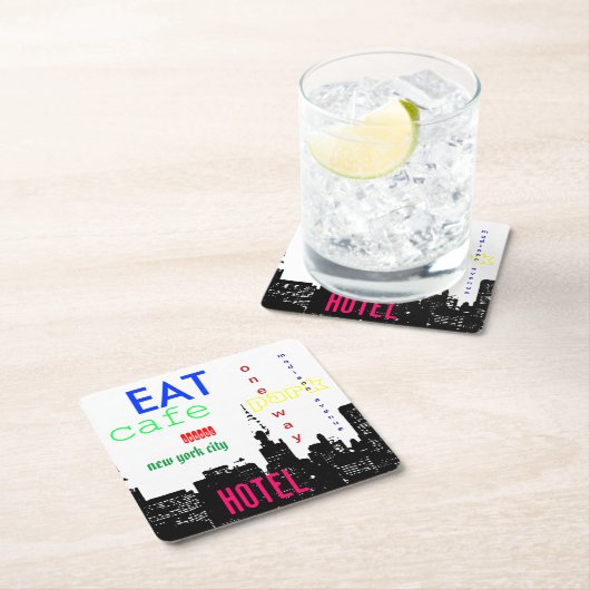 ニューヨークシティアポップ・アートのート スクエアペーパーコースター (インサイチュ)