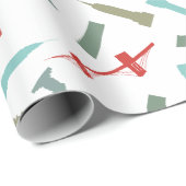 ニューヨークシティアーキテクチャクリスマスホリデー ラッピングペーパー (ロールコーナー)