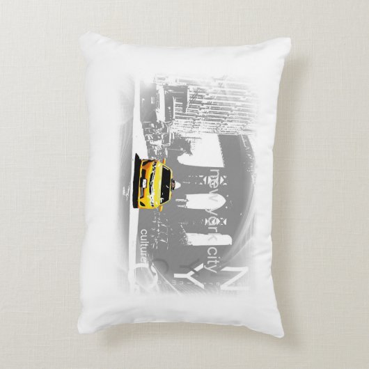 ニューヨークシティイエロータクシアーポップ・アートのト アクセントクッション (裏面(縦))