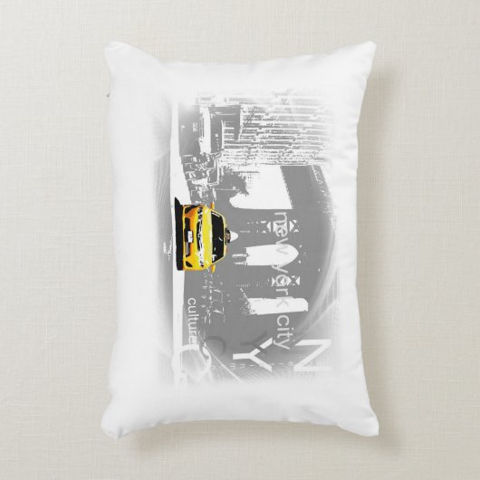 ニューヨークシティイエロータクシアーポップ・アートのト アクセントクッション (正面(垂直))