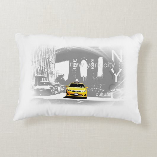 ニューヨークシティイエロータクシアーポップ・アートのト アクセントクッション (裏面)
