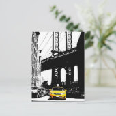 ニューヨークシティイエロータクシブルックリンブリッジNyc ポストカード (スタンド正面)