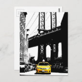 ニューヨークシティイエロータクシブルックリンブリッジNyc ポストカード (正面/裏面)