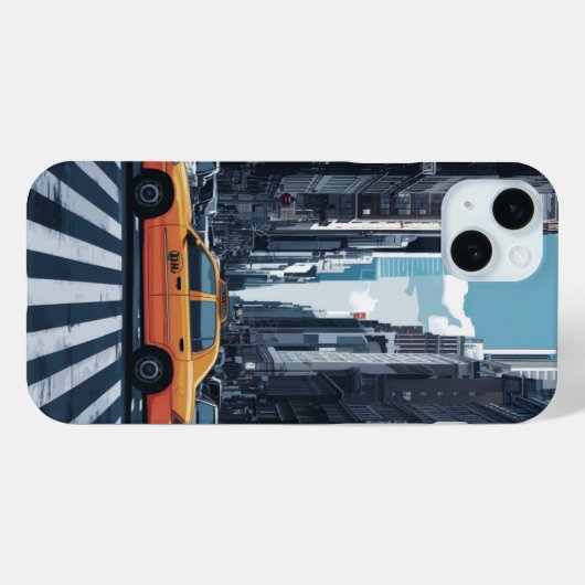 ニューヨークシティイエロータクシー通りライフ Case-Mate iPhoneケース (裏面 (横))