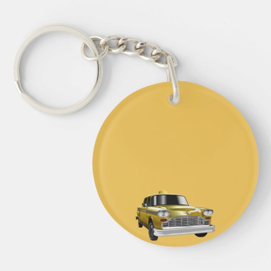 ニューヨークシティイエローヴィンテージタクシー キーホルダー (正面)