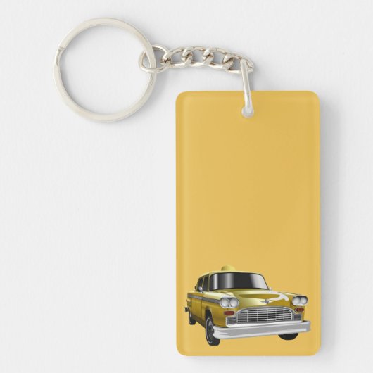 ニューヨークシティイエローヴィンテージタクシー キーホルダー (正面)