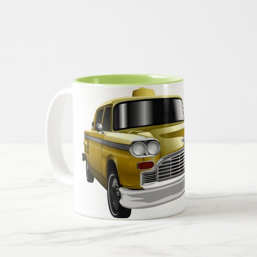 ニューヨークシティイエローヴィンテージタクシー ツートーンマグカップ (正面左)