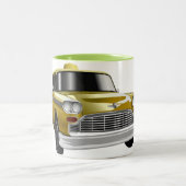 ニューヨークシティイエローヴィンテージタクシー ツートーンマグカップ (中央)