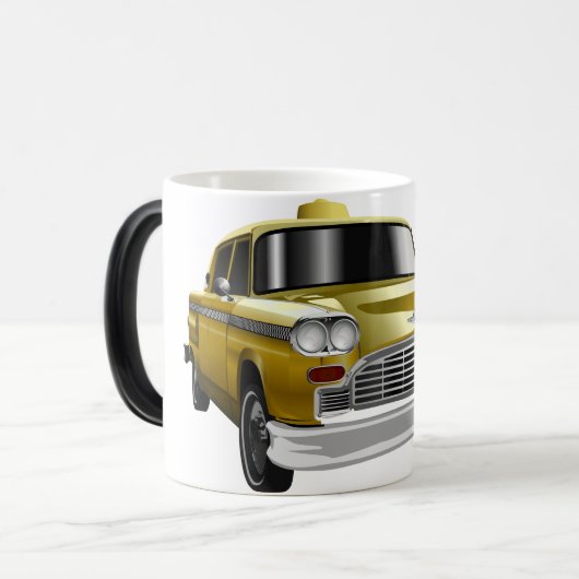 ニューヨークシティイエローヴィンテージタクシー モーフィングマグカップ (正面左)