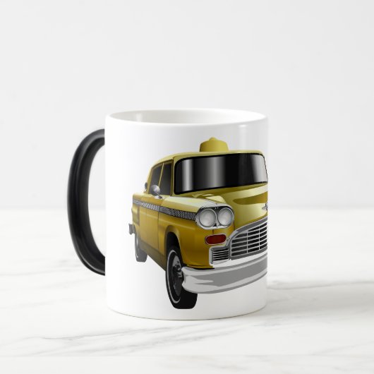 ニューヨークシティイエローヴィンテージタクシー モーフィングマグカップ (正面左)