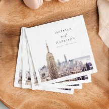ニューヨークシティウォーターカラースカイライン結婚ズ紙