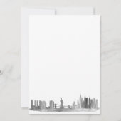 ニューヨークシティウォーターカラーデスティネーションシッ結婚クス 招待状 (裏面)