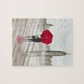 ニューヨークシティウォーターカラーマンハッタンNYC ジグソーパズル (横)