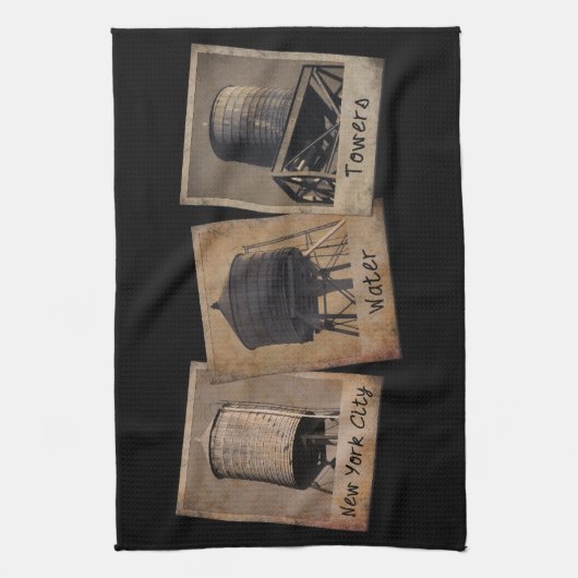 ニューヨークシティウォータータワーズティータオル キッチンタオル (縦)