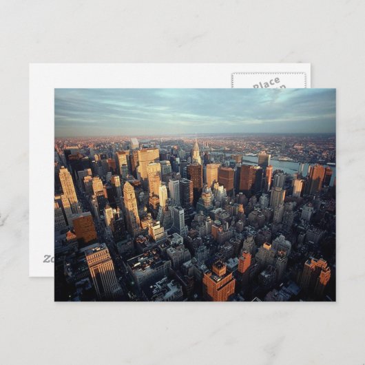 ニューヨークシティエアビュークライスラー建物スパイア ポストカード (正面/裏面)