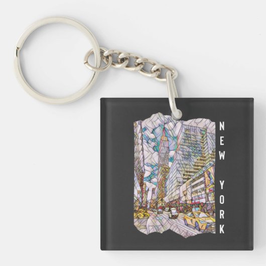 ニューヨークシティエステティックモザイクアート キーホルダー (正面)