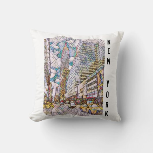 ニューヨークシティエステティックモザイクアート クッション (正面)