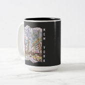 ニューヨークシティエステティックモザイクアート ツートーンマグカップ (正面左)