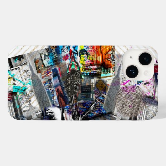 ニューヨークシティエンパイアステートグラフィティアイフォン14プロ Case-Mate iPhoneケース (裏面 (横))