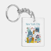 ニューヨークシティカラフルスタイルキーチェーン キーホルダー (正面左)