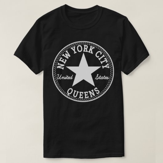 ニューヨークシティクイーンズNYCアメリカ合衆国 Tシャツ (デザイン正面)