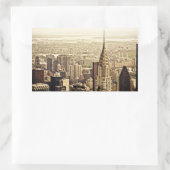 ニューヨークシティクライスラー建物 長方形シール (バッグ)