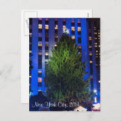 ニューヨークシティクリスマスツリーロックフェラーセンターNY シーズンポストカード (正面/裏面)