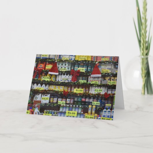 ニューヨークシティクリスマスドラグストアWindows Santa シーズンカード (正面)