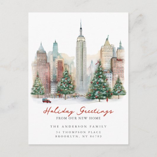 ニューヨークシティクリスマスニューアドレス 案内ポストカード (正面)