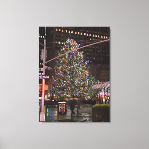 ニューヨークシティクリスマスロックフェラーセンターNYC キャンバスプリント