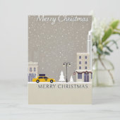 ニューヨークシティクリスマス | アイコニックな彫像ビッグアップル 招待状 (スタンド正面)