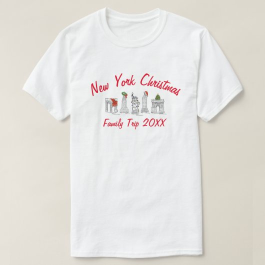 ニューヨークシティクリスマスNYCファミリートリップバケーション Tシャツ (デザイン正面)