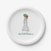 ニューヨークシティクリスマスNYCホリデイ超高層ビル ペーパープレート (正面)