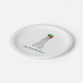 ニューヨークシティクリスマスNYCホリデイ超高層ビル ペーパープレート (アングル)