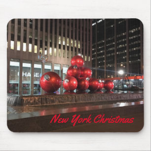 ニューヨークシティクリスマスNYCホリデーデコレーション マウスパッド