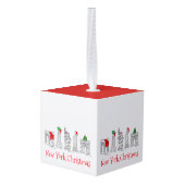 ニューヨークシティクリスマスNYCホリデーランドマークスクリスマス キューブオーナメント (裏面アングル)