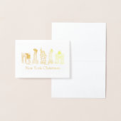 ニューヨークシティクリスマスNYCホリデーランドマークスクリスマス 箔カード (ディスプレー)